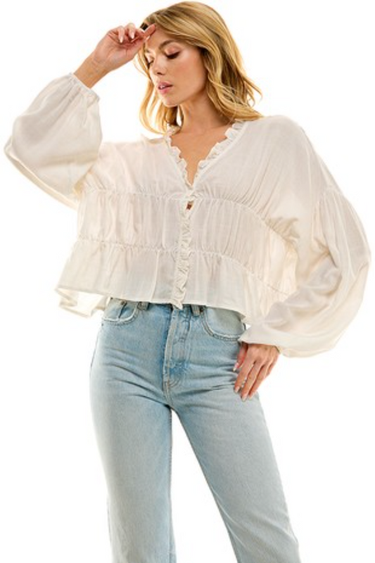 Tracie Tiered Long Sleeve Blouse