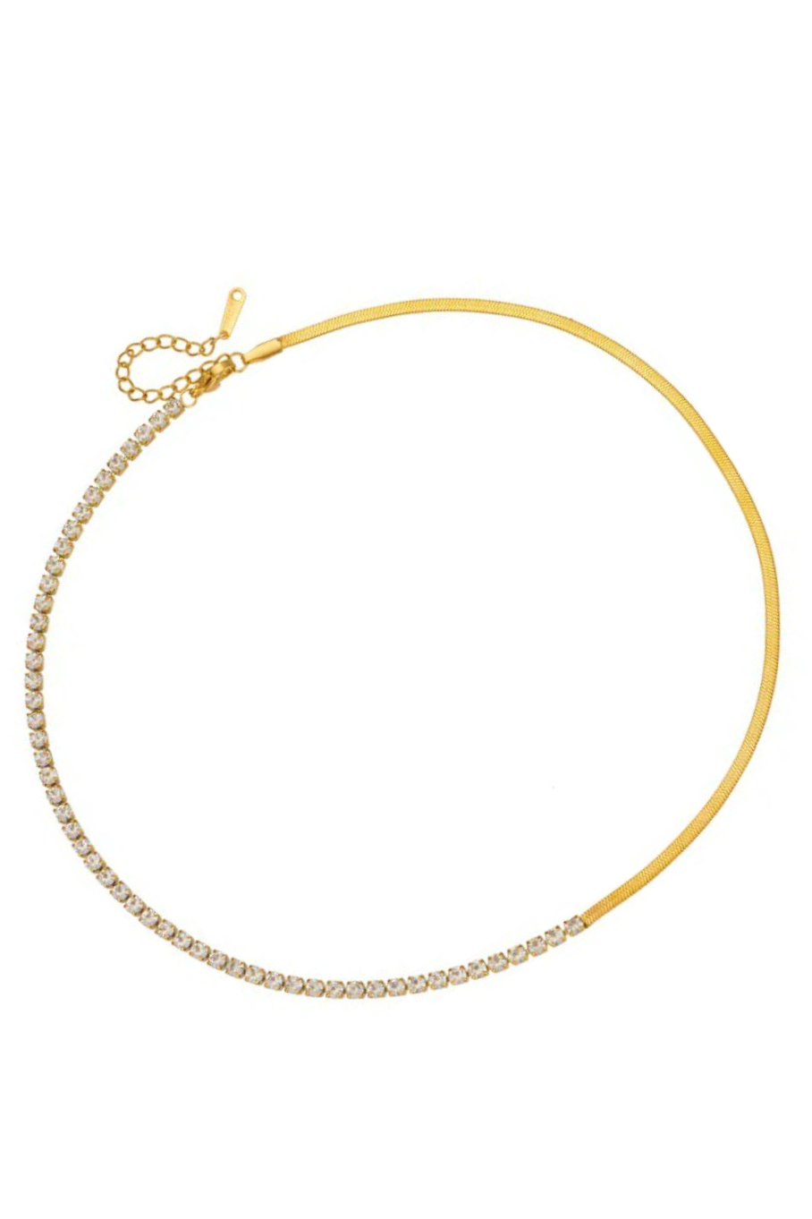 Snake Chain Classic Diamond Necklace - GOLD