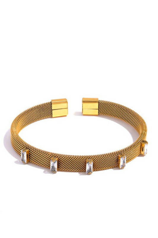 Gold Stoned Cuff Bracelet