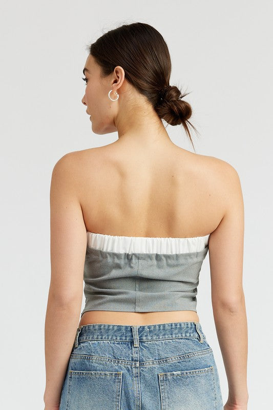 CONTRASTED TUBE TOP