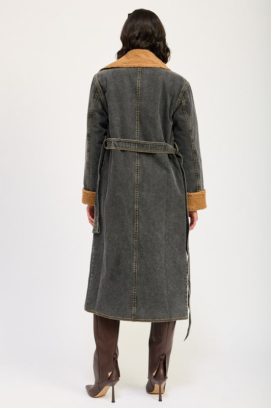 Denim maxi coat hotsell