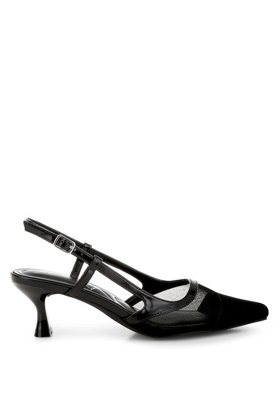 Axton Kitten Heel Slingback Sandals