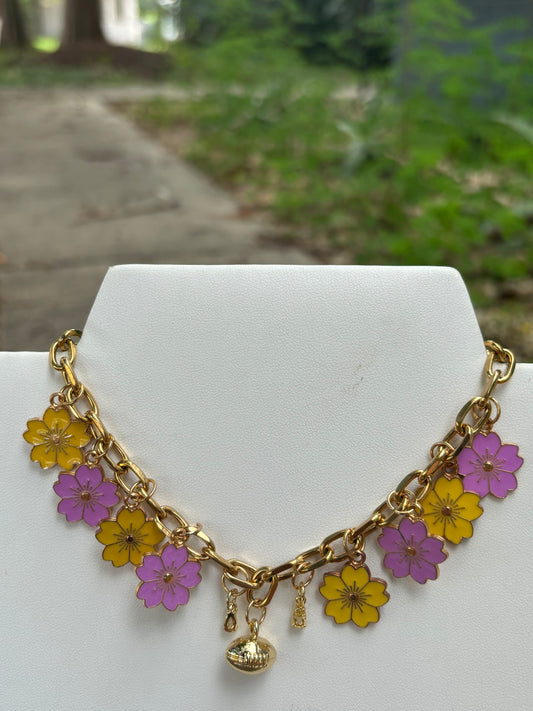 Flower Field of Dreams - 11 Charm Necklace